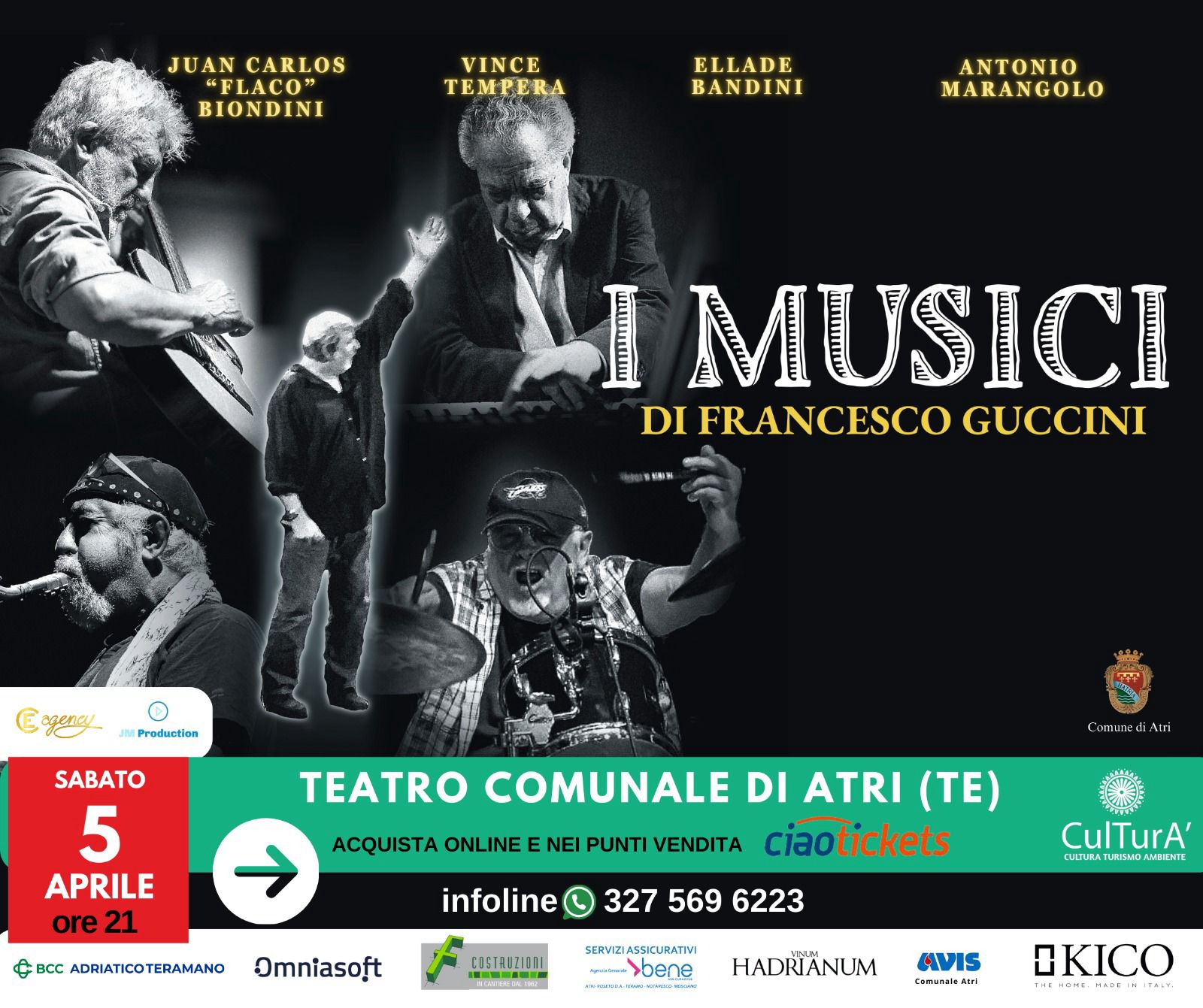 La musica di Francesco Guccini sul palco del Teatro Comunale di Atri 