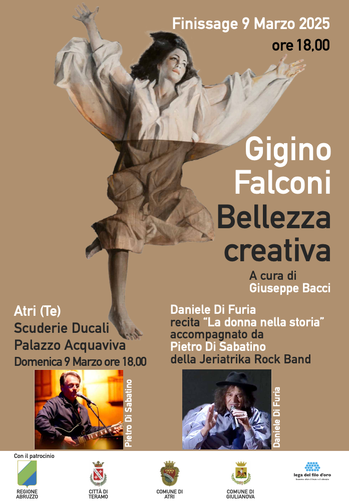 Ad Atri finissage della mostra “Bellezza Creativa” di Gigino Falconi